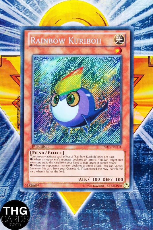 Rainbow Kuriboh LVAL-EN004 1st Edition Secret Rare Yugioh Card