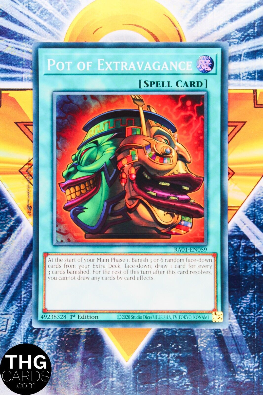 Pot of Extravagance RA01-EN059 1st Ed Super Rare Yugioh Card