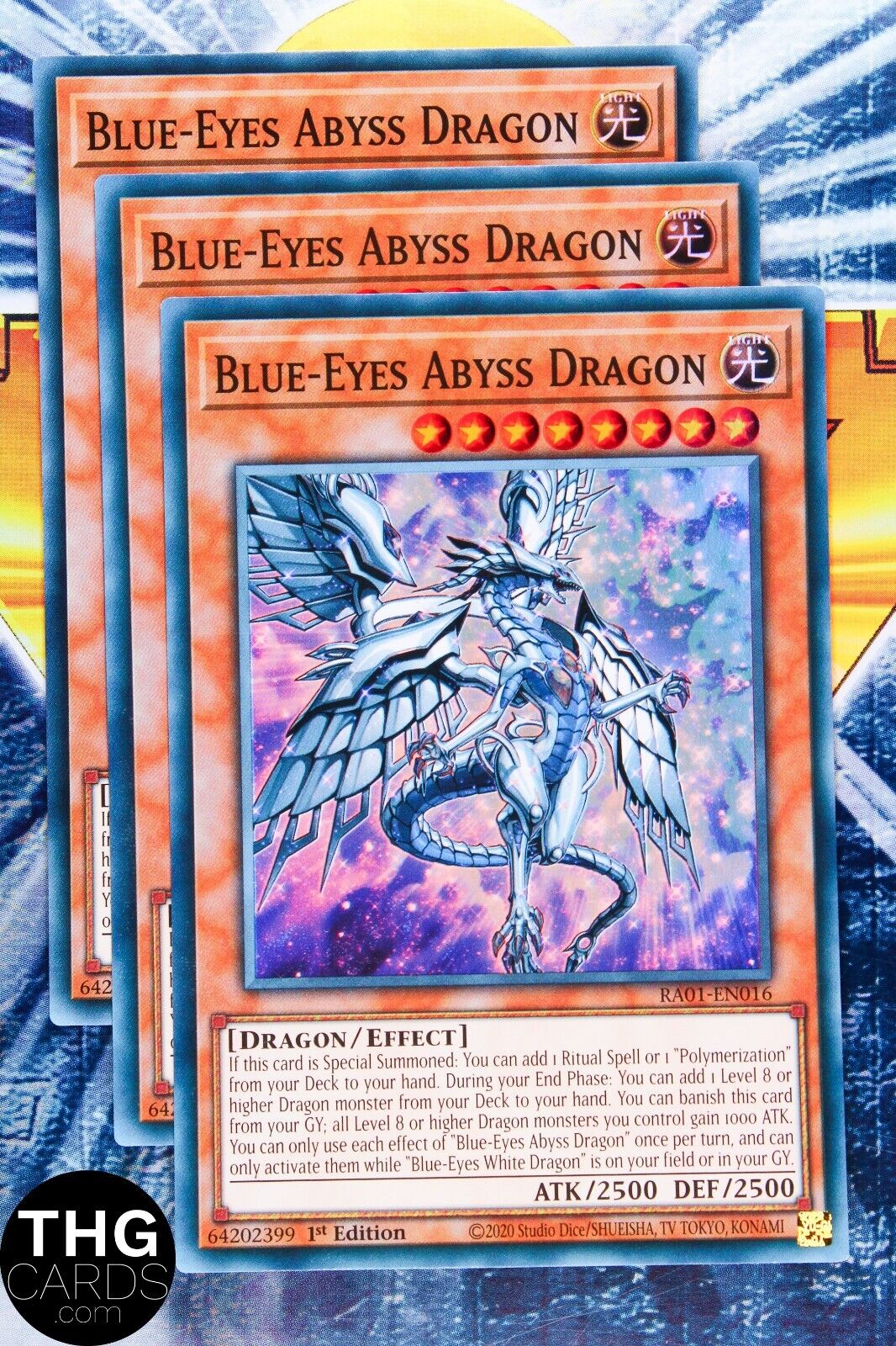 Blue-Eyes Abyss Dragon RA01-EN016 1st Edition Super Rare Yugioh Card Playset