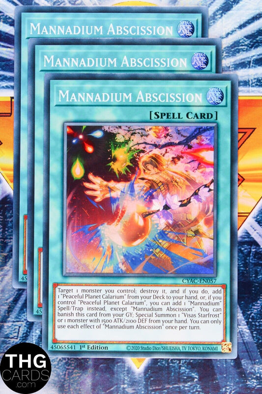 Mannadium Abscission CYAC-EN057 1st Edition Super Rare Yugioh Card Playset