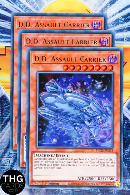 D.D. Assault Carrier MP22-EN233 1st Edition Ultra Rare Yugioh Card Playset