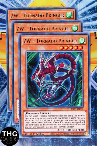 ZW - Tornado Bringer KICO-EN035 1st Edition Rare Yugioh Card Playset