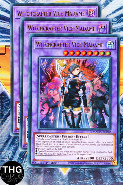 Witchcrafter Vice Madame MAMA-EN020 1st Edition Ultra Rare Yugioh Card Playset