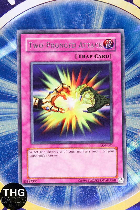 Two-Pronged Attack LOB-061 Rare Yugioh Card