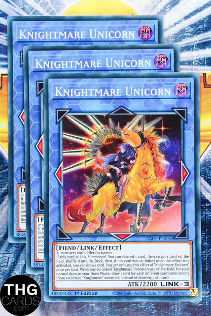 Knightmare Unicorn (Alt) RA01-EN043 1st Ed Super Rare Yugioh Card Playset