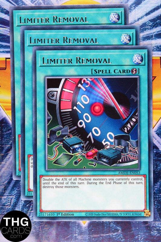 Limiter Removal AMDE-EN053 1st Edition Rare Yugioh Card Playset