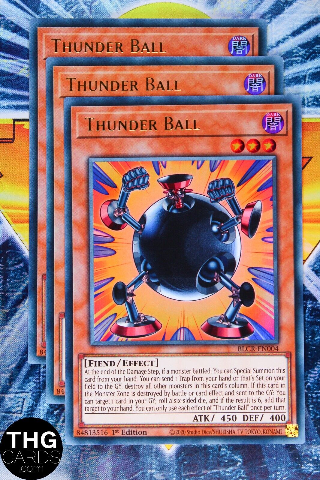 Thunder Ball BLCR-EN004 1st Edition Ultra Rare Yugioh Playset