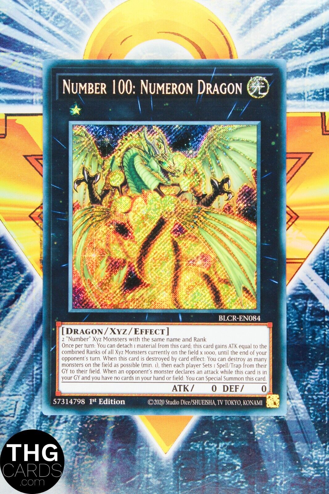 Number 100: Numeron Dragon BLCR-EN084 1st Secret Rare Yugioh Card