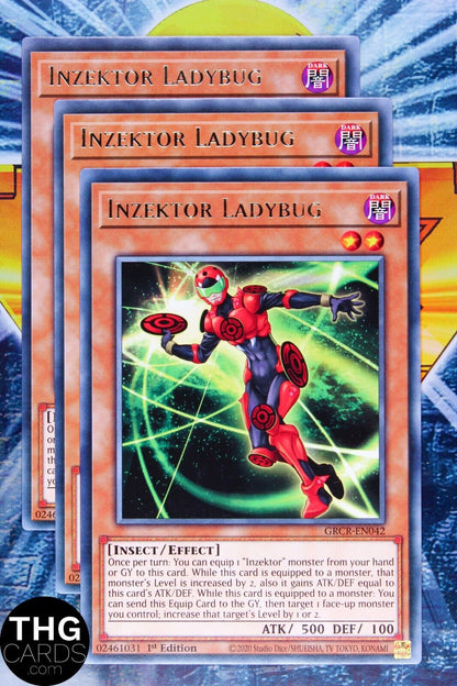 Inzektor Ladybug GRCR-EN042 1st Edition Rare Yugioh Card Playset