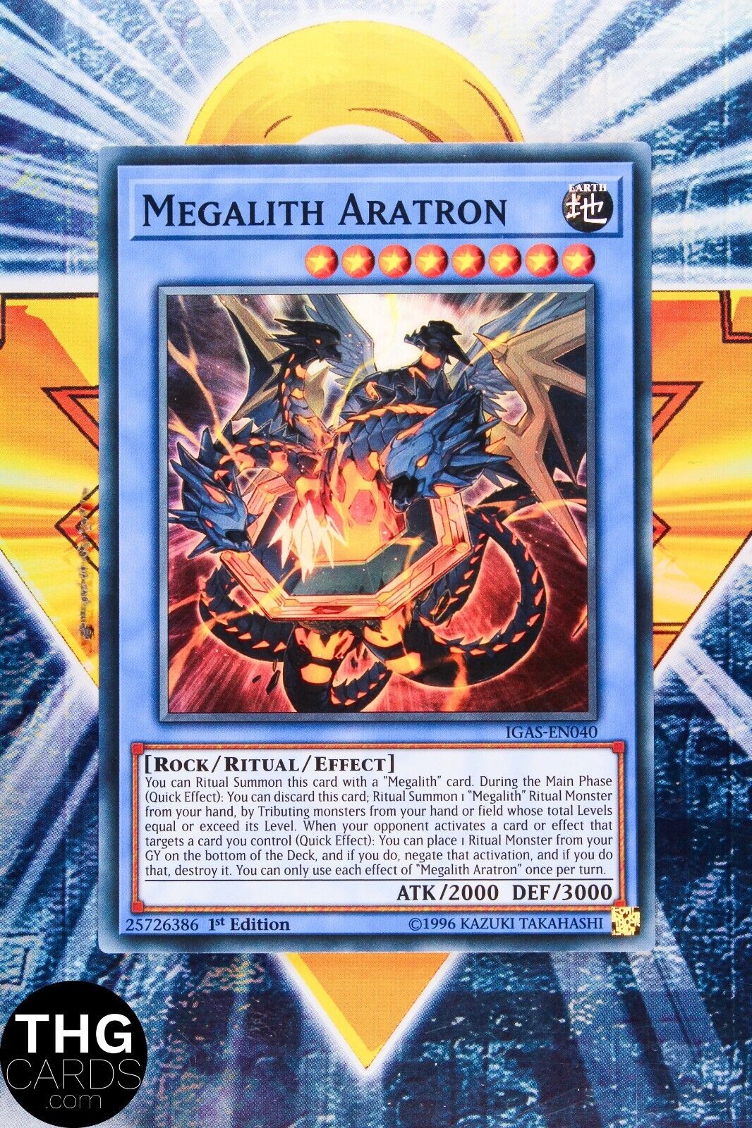 Megalith Aratron IGAS-EN040 1st Edition Super Rare Yugioh Card