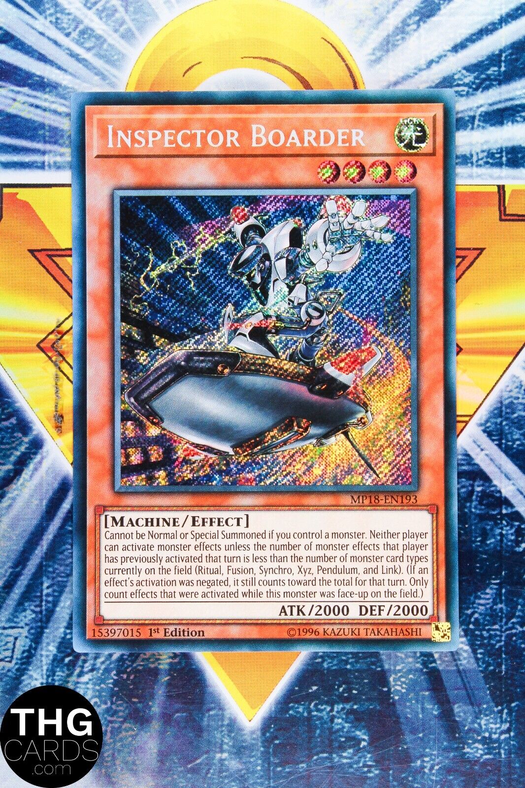 Inspector Boarder MP18-EN193 1st Edition Secret Rare Yugioh Card