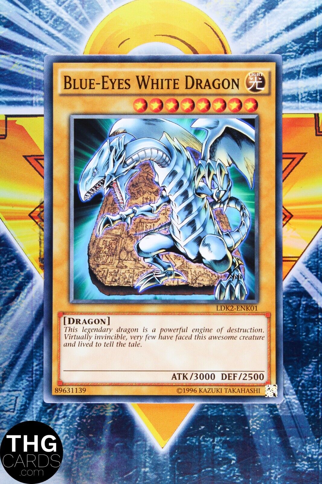 Blue-Eyes White Dragon LDK2-ENK01 Common Yugioh Card Tablet Art