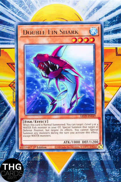 Double Fin Shark LED9-EN049 1st Edition Rare Yugioh Card