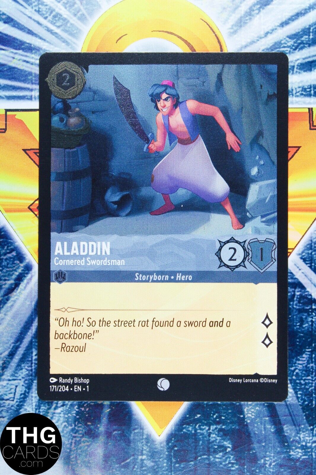 Aladdin, Cornered Swordsman 171/204 Foil Common Lorcana First Chapter Card