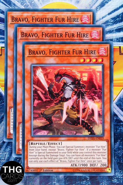 Bravo, Fighter Fur Hire DASA-EN019 1st Edition Super Rare Yugioh Card Playset