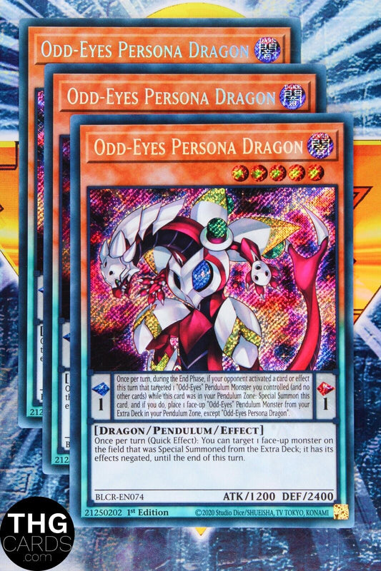 Odd-Eyes Persona Dragon BLCR-EN074 1st Edition Secret Rare Yugioh Playset