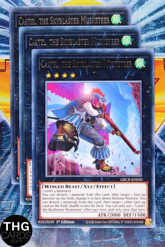 Castel, The Skyblaster Musketeer GRCR-EN050 1st Edition Rare Yugioh Card Playset