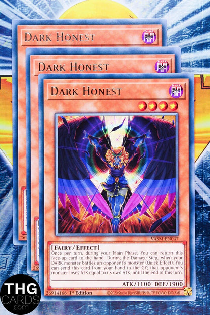 Dark Honest VASM-EN047 1st Edition Rare Yugioh Card Playset