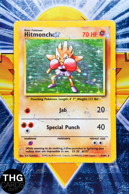 Hitmonchan 7/102 Holo Rare Base Set Pokemon Card 2