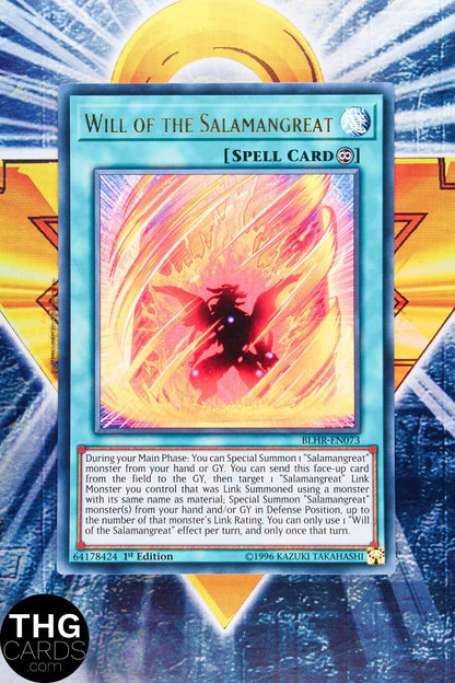 Will Of The Salamangreat BLHR-EN073 1st Edition Ultra Rare Yugioh Card
