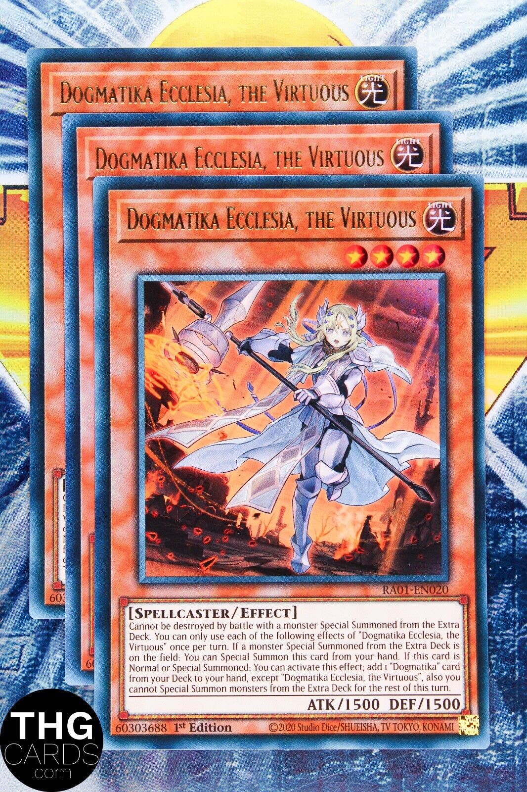 Dogmatika Ecclesia, the Virtuous RA01-EN020 1st Ultra Rare Yugioh Card PLAYSET