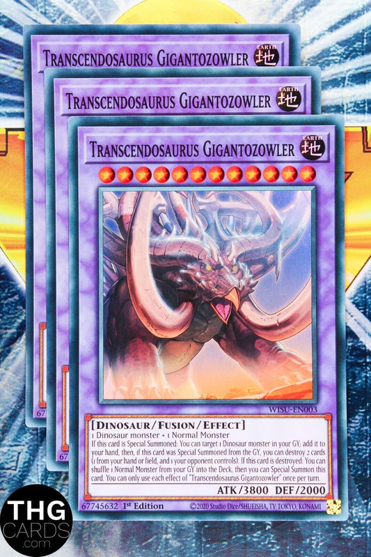 Transcendosaurus Gigantozowler WISU-EN003 1st ED Super Rare Yugioh Card Playset