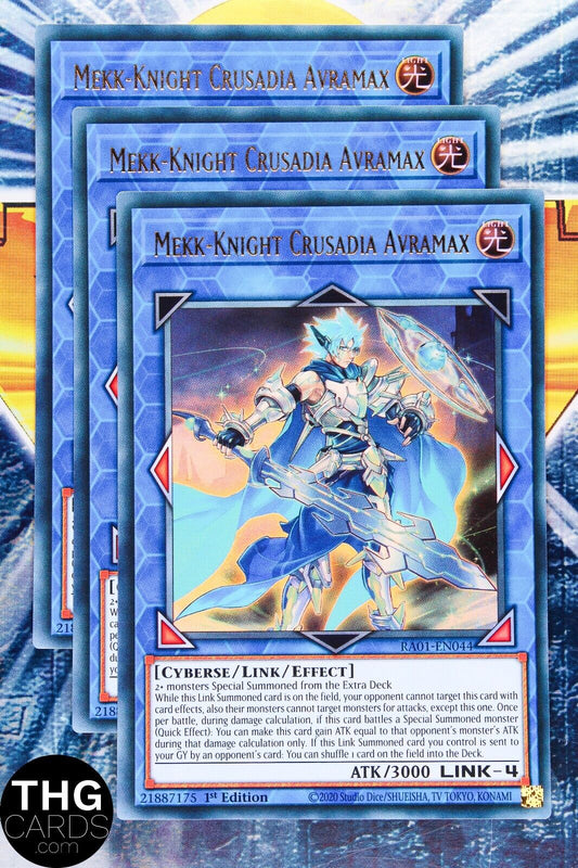 Mekk-Knight Crusadia Avramax RA01-EN044 1st Ed Ultra Rare Yugioh Card Playset