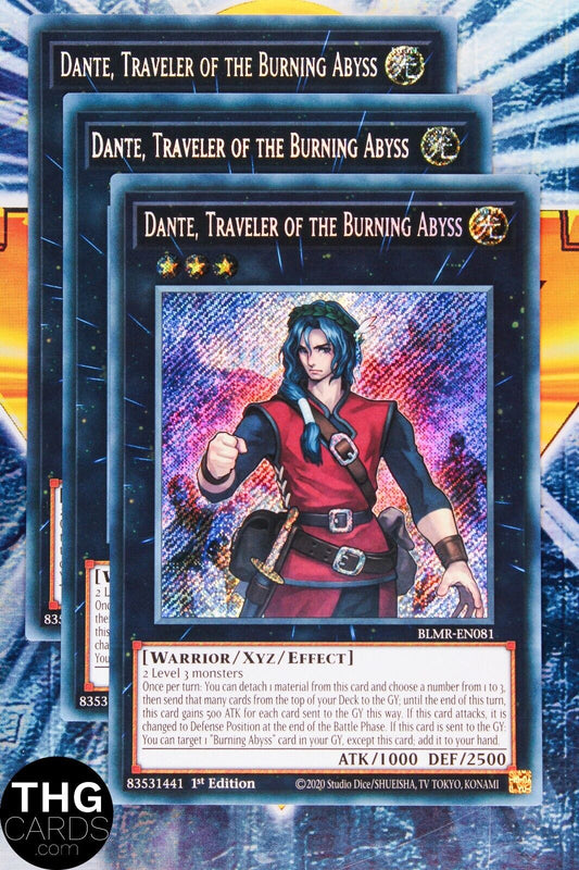 Dante, Traveller of the Burning Abyss BLMR-EN081 Secret Rare Yugioh Card Playset