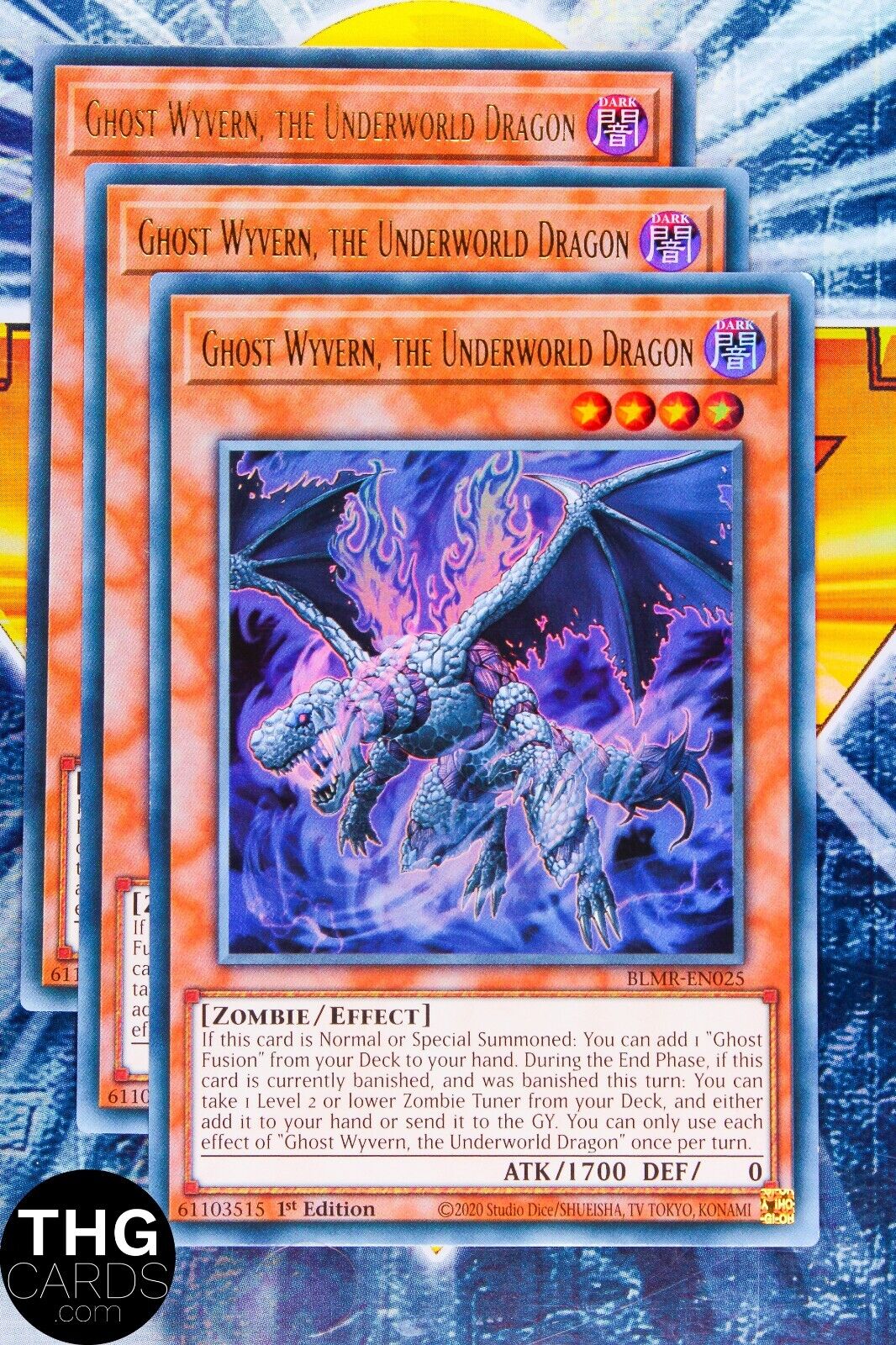 Ghost Wyvern, The Underworld Dragon BLMR-EN025 Ultra Rare Yugioh Card Playset