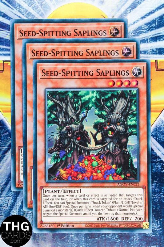 Seed-Spitting Sapling AGOV-EN022 1st Edition Super Rare Yugioh Card Playset