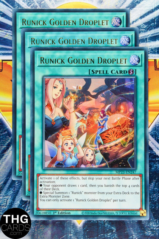 Runick Golden Droplet MP23-EN247 1st Edition Ultra Rare Yugioh Card Playset