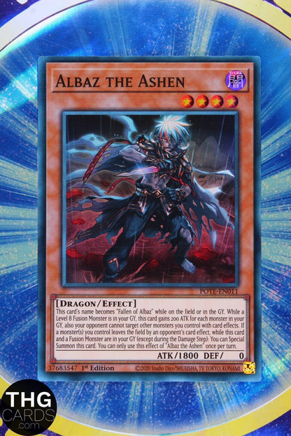 Albaz the Ashen POTE-EN011 1st Edition Super Rare Yugioh Card