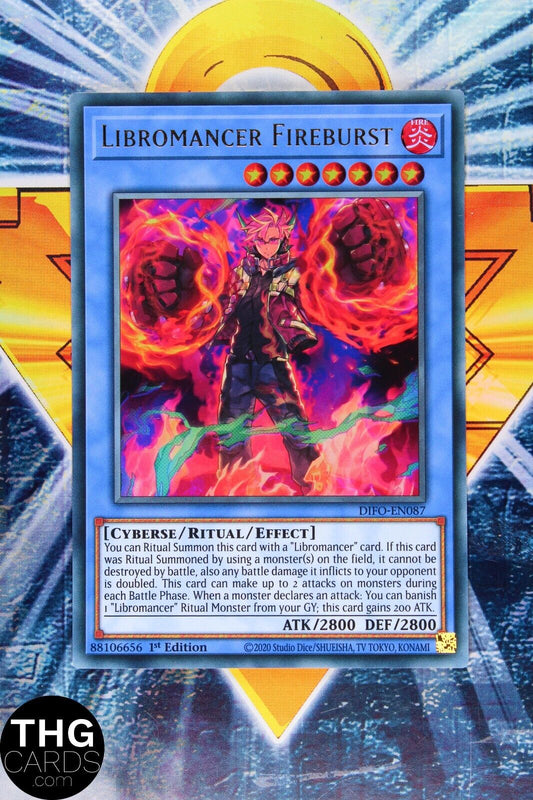 Libromancer Fireburst DIFO-EN087 1st Edition Ultra Rare Yugioh Card