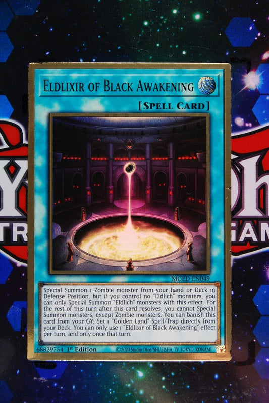 Eldlixir of Black Awakening MGED-EN049 1st Ed Premium Gold Rare Yugioh Card