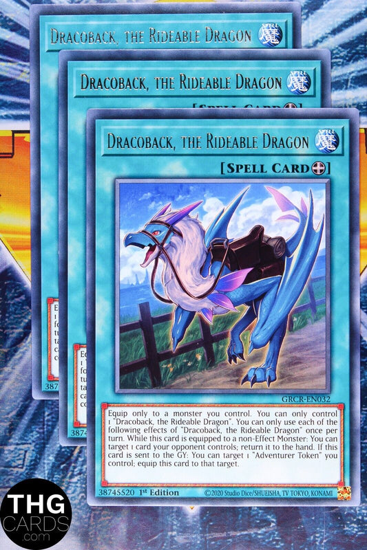 Dracoback the Rideable Dragon GRCR-EN031 1st Edition Rare Yugioh Card Playset