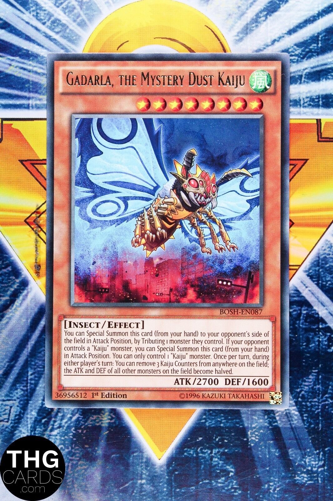 Gadarla, The Mystery Dust Kaiju BOSH-EN087 1st Edition Rare Yugioh Card