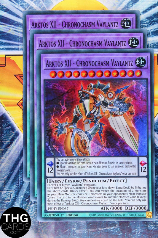 Arktos XII Chronochasm Valyantz PHHY-EN037 1st Ed Super Rare Yugioh Card Playset