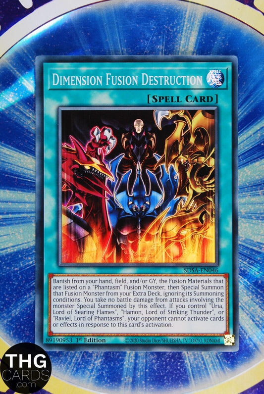 Dimension Fusion Destruction SDSA-EN046 1st Edition Super Rare Yugioh Card