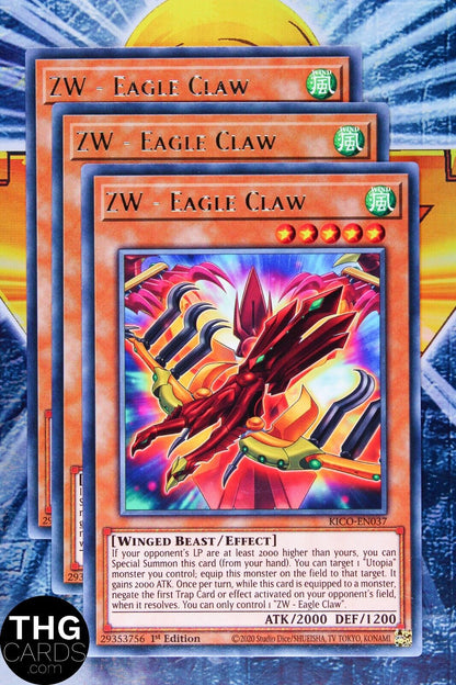 ZW - Eagle Claw KICO-EN037 1st Edition Rare Yugioh Card Playset