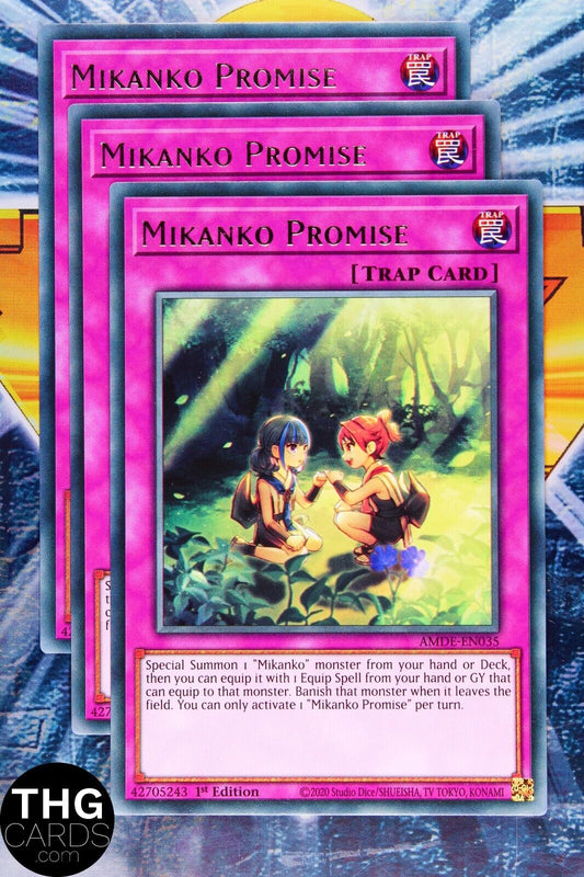 Mikanko Promise AMDE-EN035 1st Edition Rare Yugioh Card Playset