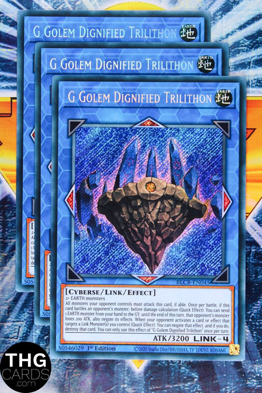 G Golem Dignified Trilithon BLCR-EN045 1st Edition Secret Rare Yugioh Playset