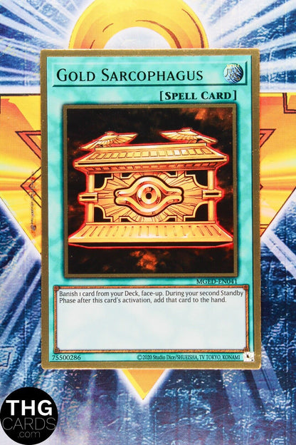 Gold Sarcophagus MGED-EN041 1st Ed Premium Gold Rare Yugioh Card