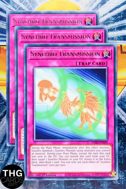 Synchro Transmission VASM-EN029 1st Edition Rare Yugioh Card Playset