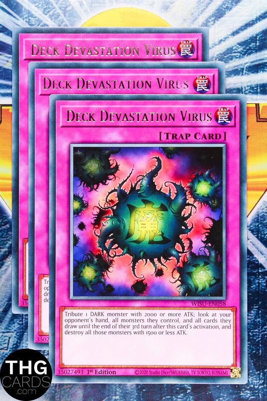 Deck Devastation Virus WISU-EN058 1st Edition Rare Yugioh Card Playset