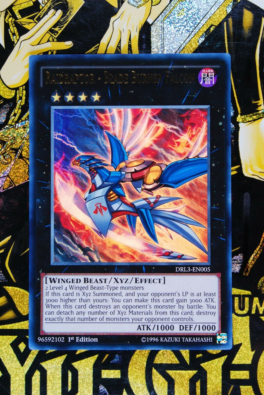 Raidraptor - Blade Burner Falcon DRL3-EN005 1st Edition Ultra Rare Yugioh Card