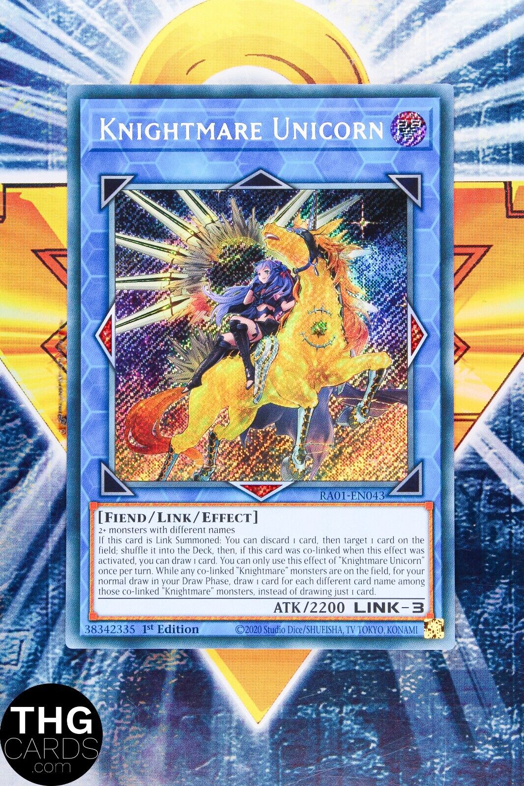 Knightmare Unicorn (Alt) RA01-EN043 1st Edition Secret Rare Yugioh Card