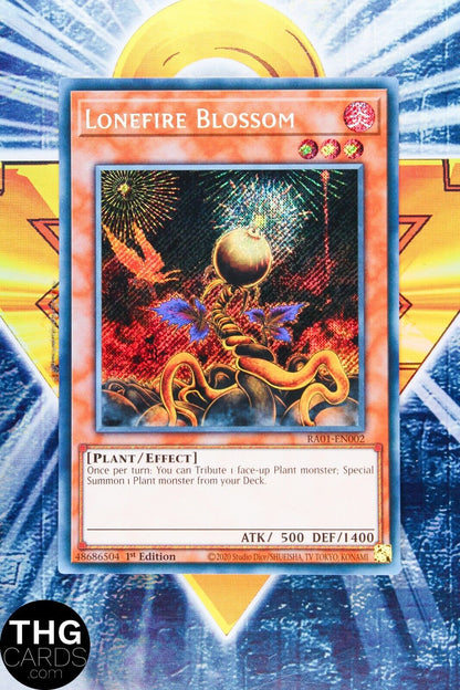 Lonefire Blossom RA01-EN002 1st Edition Secret Rare Yugioh Card