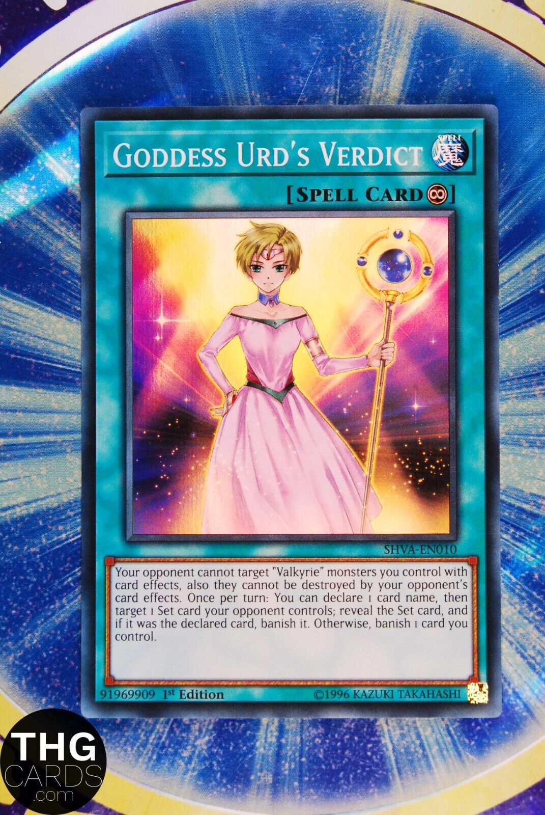 Goddess Urd's Verdict SHVA-EN010 1st Edition Super Rare Yugioh Card