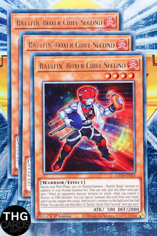 Battlin' Boxer Chief Second LD10-EN033 1st Edition Rare Yugioh Card Playset