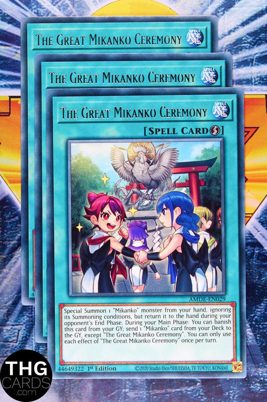 The Great Mikanko Ceremony AMDE-EN029 1st Edition Rare Yugioh Card Playset